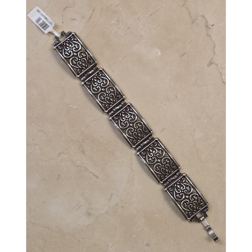 New Brighton Wide Linkโ Scroll Work Bracelet 7.25" - Retired